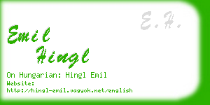 emil hingl business card
